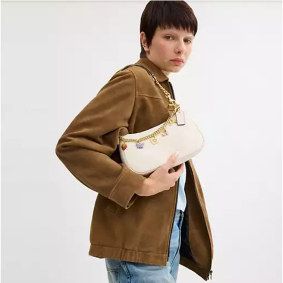 Coach Gold Swagger Chain with Charms, Cherry Strawberry Bow Heart CW663 NWT - Picture 4 of 10